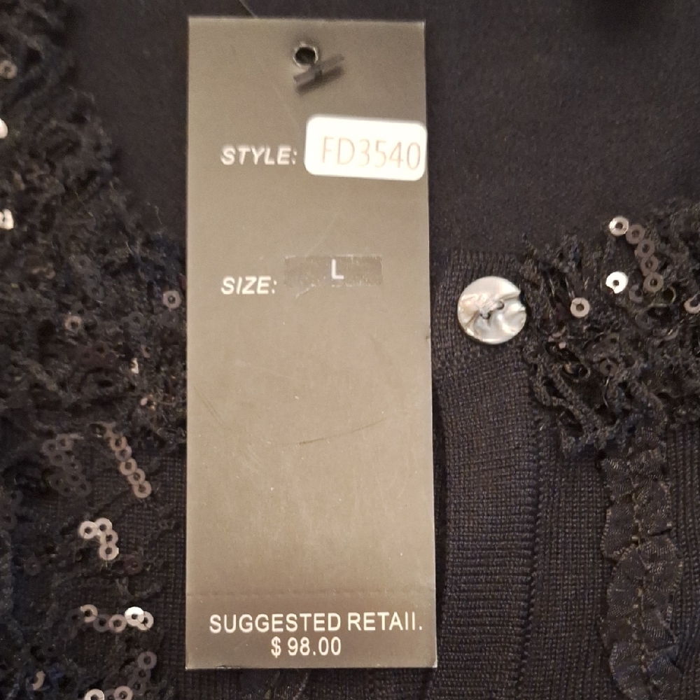 Elegant Black Sequin Sweater - Picture 2 of 3